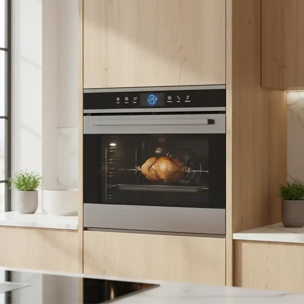 Horno inteligente empotrado de acero inoxidable