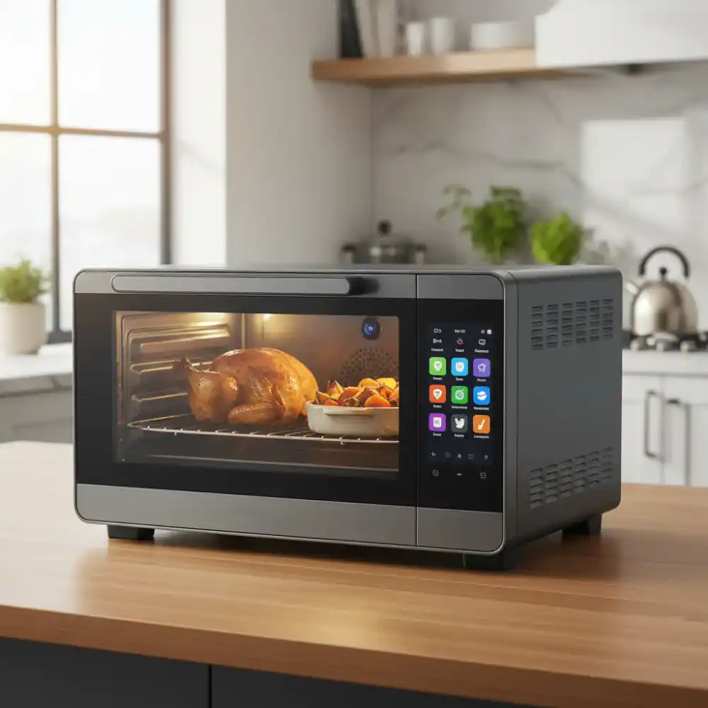 Horno inteligente integrado en cocina moderna